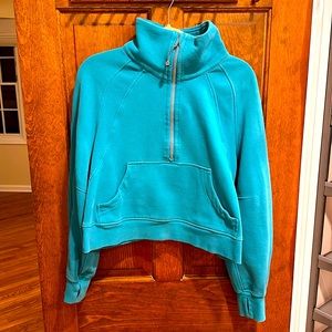 Lululemon scuba oversized funnel half zip in blue size m/l